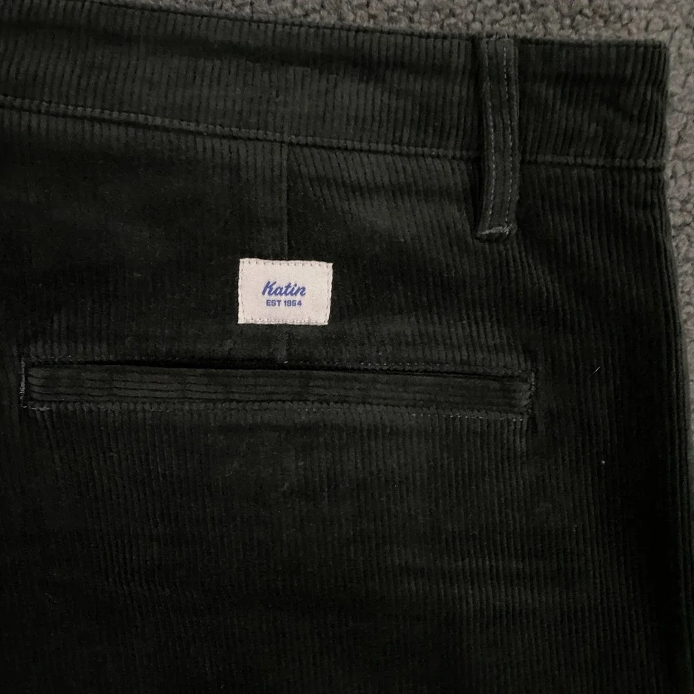 Katin Corey Corduroy Pant Mens 40x32 Slim Straight Chino Black NEW